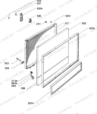 Взрыв-схема стиральной машины Electrolux L.WH3001T-2 - Схема узла Door 003